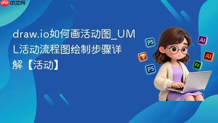 draw.io如何画活动图_UML活动流程图绘制步骤详解【活动】