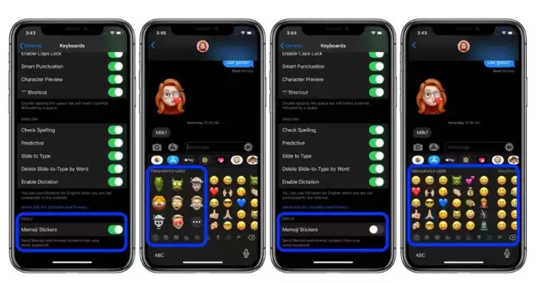 升级iOS 13.3 后,如何从键盘上关闭“拟我表情”? 升级iOS 13.3 后,如何从键盘上关闭“拟我表情”?