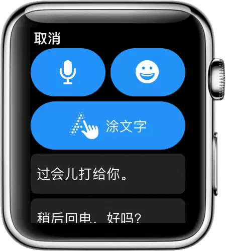 如何在 Apple Watch 上手写回复信息？只能输入英文怎么办？