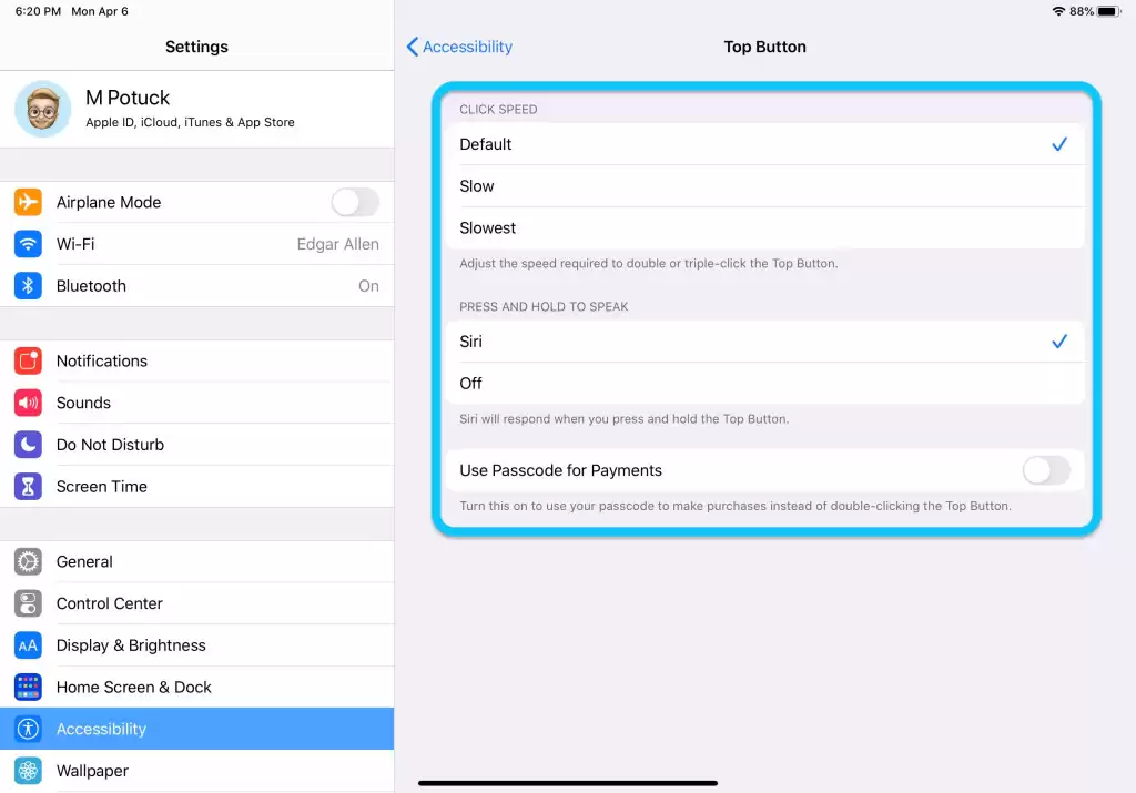 如何自定义 iPad Pro 的顶部按钮的功能? 如何自定义 iPad Pro 的顶部按钮的功能?