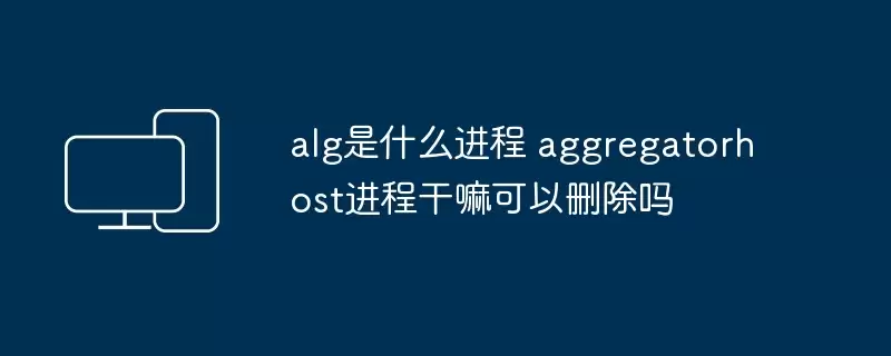 alg是什么进程?aggregatorhost进程干嘛可以删除吗