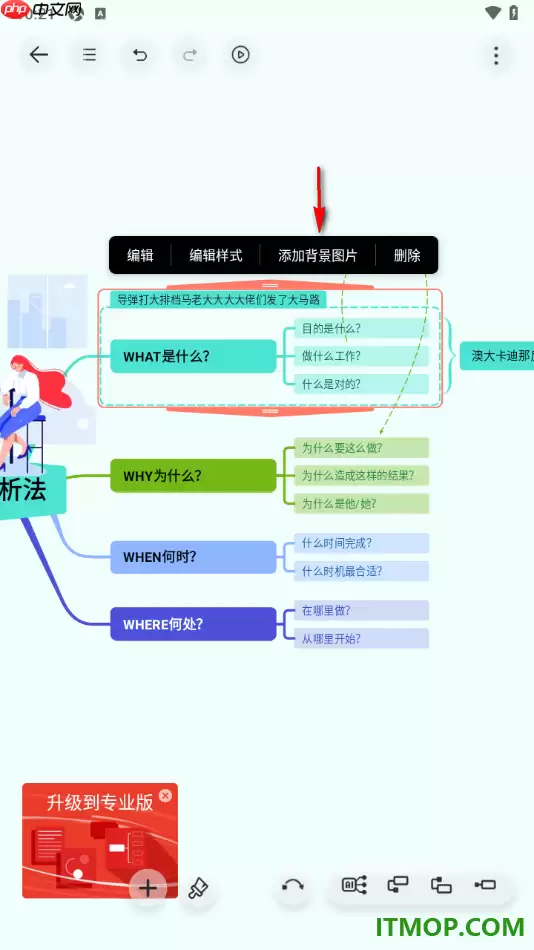 寻简思维导图手机版设置成块将主题和子主题用虚线框起来的方法