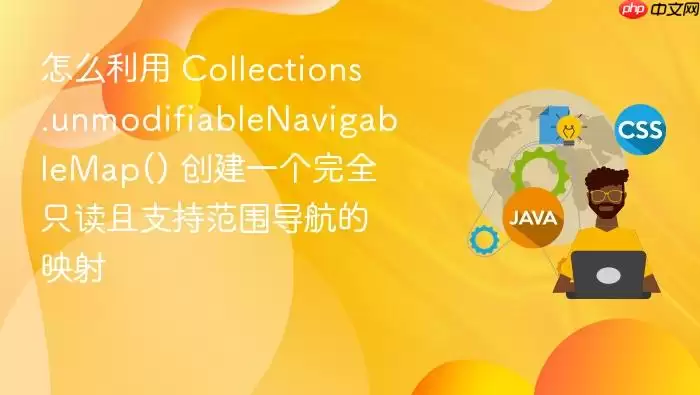 怎么利用 Collections.unmodifiableNa vigableMap() 创建一个完全只读且支持范围导航的映射