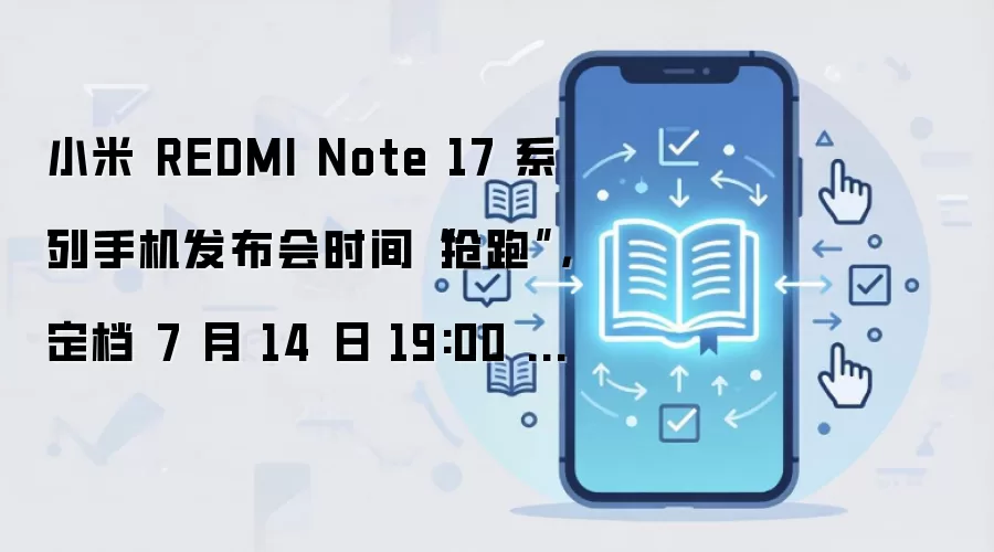 小米 REDMI Note 17 系列手机发布会时间“抢跑”，定档 7 月 14 日 19:00 直播