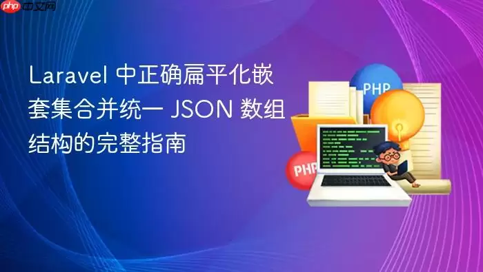 Lara vel 中正确扁平化嵌套集合并统一 JSON 数组结构的完整指南