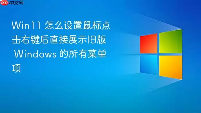 Windows 11 右键菜单设置界面