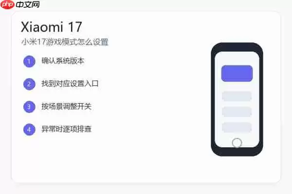 小米17游戏模式怎么设置？游戏加速和通知免打扰教程