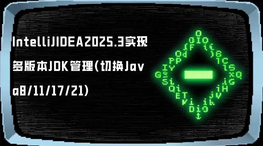 IntelliJIDEA2025.3实现多版本JDK管理(切换Ja va8/11/17/21)