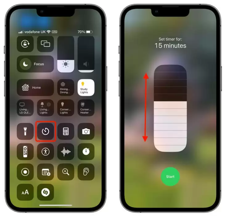 在 iPhone 上快速打开“计时器”功能的两种方法 在 iPhone 上快速打开“计时器”功能的两种方法