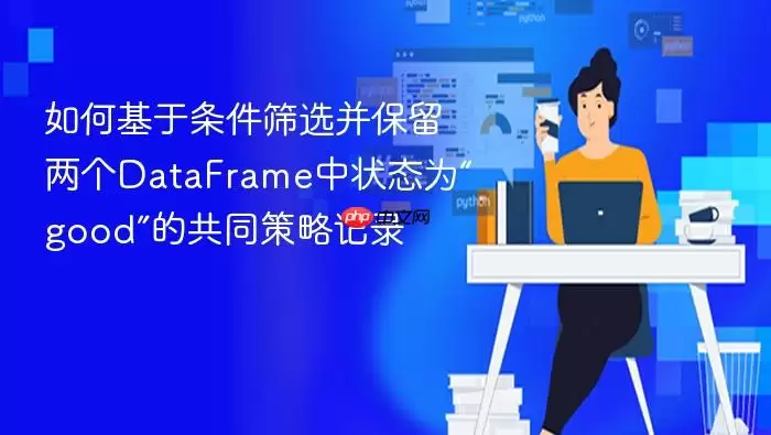 如何基于条件筛选并保留两个DataFrame中状态为“good”的共同策略记录