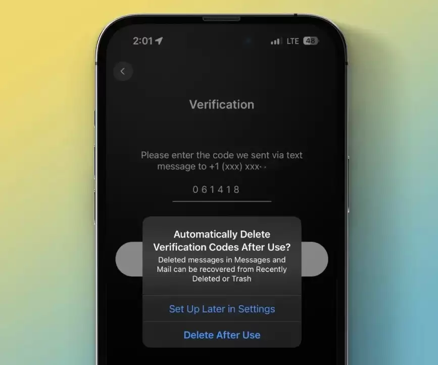 苹果 iOS 17 新功能:支持自动删除包含验证码的信息 苹果 iOS 17 新功能:支持自动删除包含验证码的信息