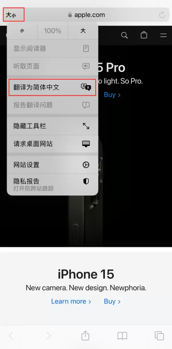 在 iPhone 上使用 Safari 浏览器翻译网页:可设置多种翻译语言 在 iPhone 上使用 Safari 浏览器翻译网页:可设置多种翻译语言