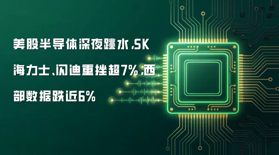 美股半导体深夜跳水,SK海力士、闪迪重挫超7%,西部数据跌近6%