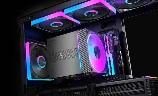 骨伽带来 FRZ 612 ARGB 风冷：260W 解热 丝纹点阵数显顶盖