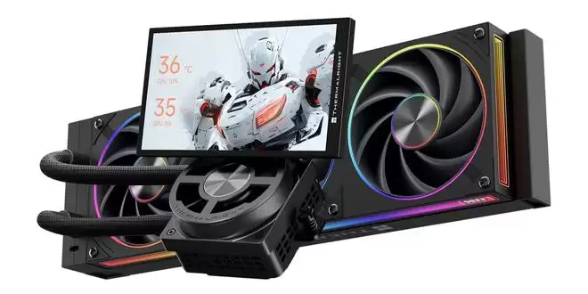 利民推炫动视界PRO 360 ARGB BLACK液冷:可旋转屏+ VRM风扇