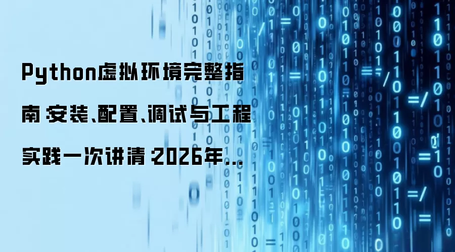 Python虚拟环境完整指南:安装、配置、调试与工程实践一次讲清:2026年实际应用场景怎么落地
