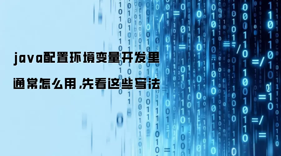 ja va配置环境变量开发里通常怎么用,先看这些写法