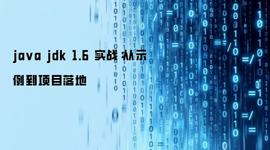 ja va jdk 1.6 实战:从示例到项目落地