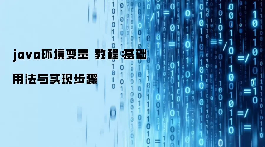 ja va环境变量 教程：基础用法与实现步骤