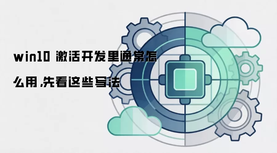 win10 激活开发里通常怎么用,先看这些写法