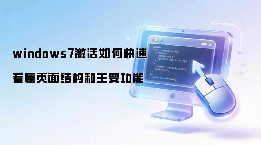 windows7激活如何快速看懂页面结构和主要功能