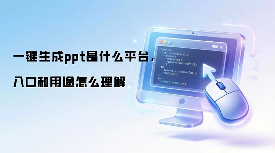 一键生成ppt是什么平台，入口和用途怎么理解