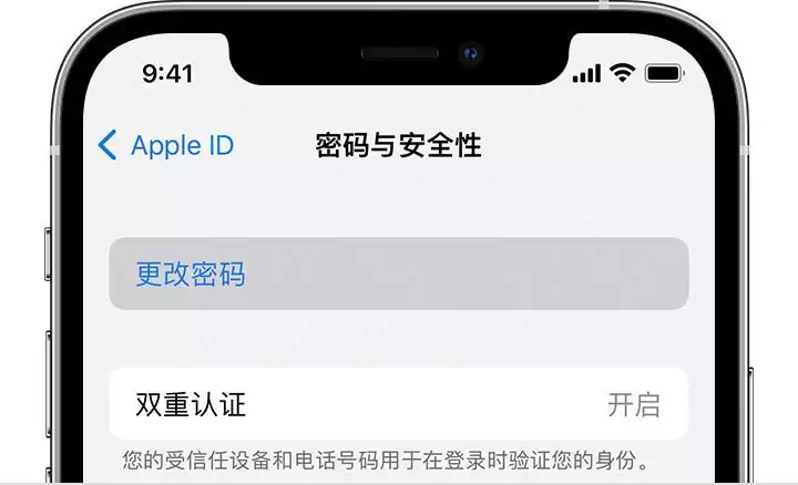 设置中的密码与安全性路径