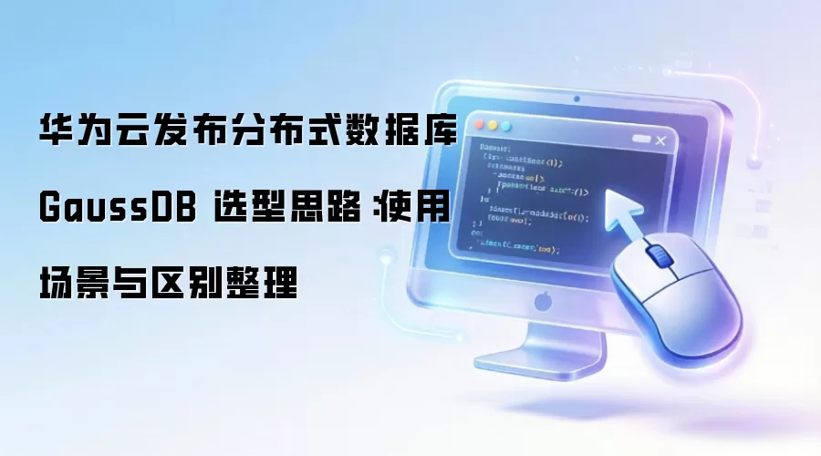 华&为云发布分布式数据库GaussDB 选型思路：使用场景与区别整理
