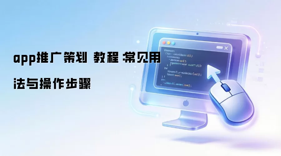 app推广策划 教程:常见用法与操作步骤