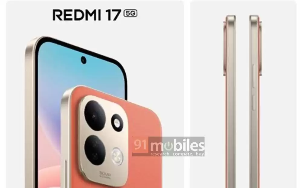 小米REDMI 17 5G手机渲染图曝光:橙/黑/蓝三色,7500mAh电池
