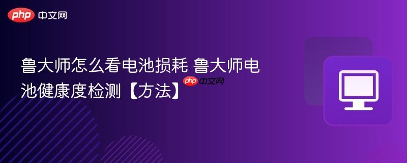 鲁大师怎么看电池损耗