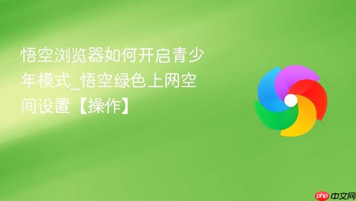 悟空浏览器如何开启青少年模式_悟空绿色上网空间设置【操作】