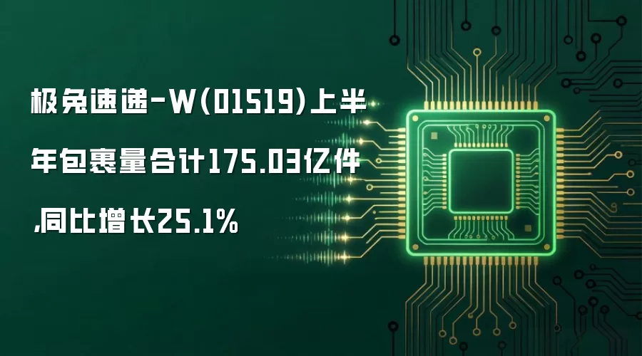 极兔速递-W(01519)上半年包裹量合计175.03亿件，同比增长25.1%