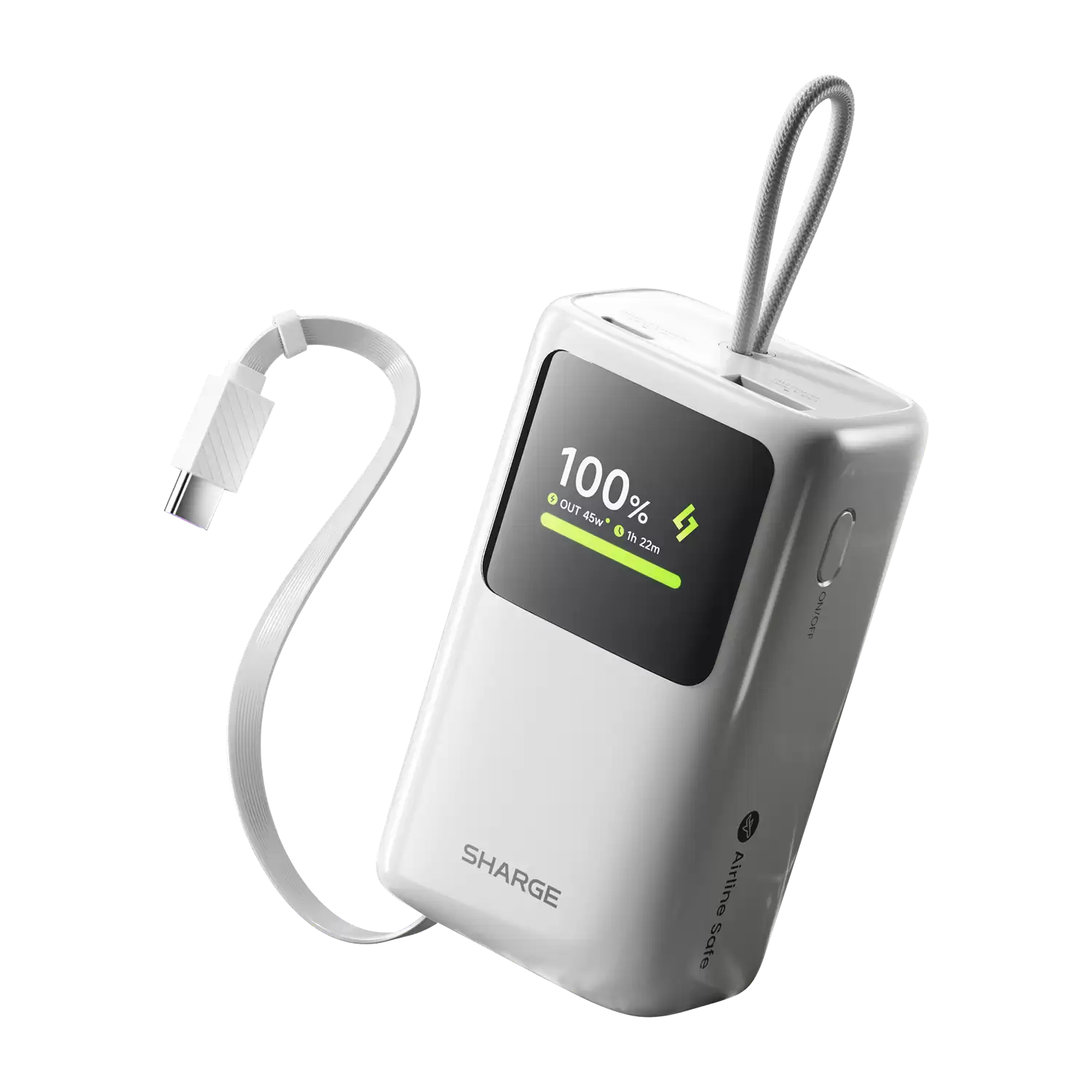 闪极推出怪能充 45W 带屏自带线移动电源：2C+1A，10000mAh 电芯，249 元