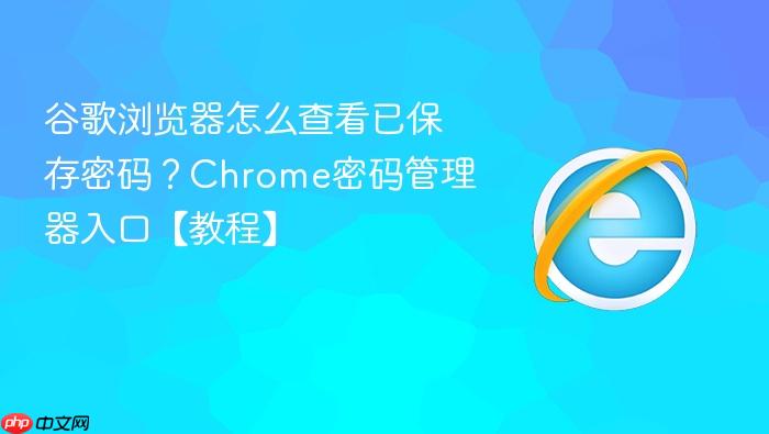 谷歌浏览器怎么查看已保存密码?Chrome密码管理器入口【教程】