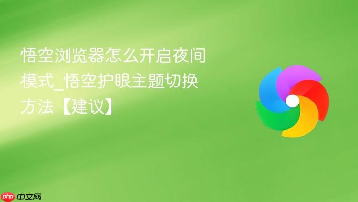悟空浏览器怎么开启夜间模式_悟空护眼主题切换方法【建议】