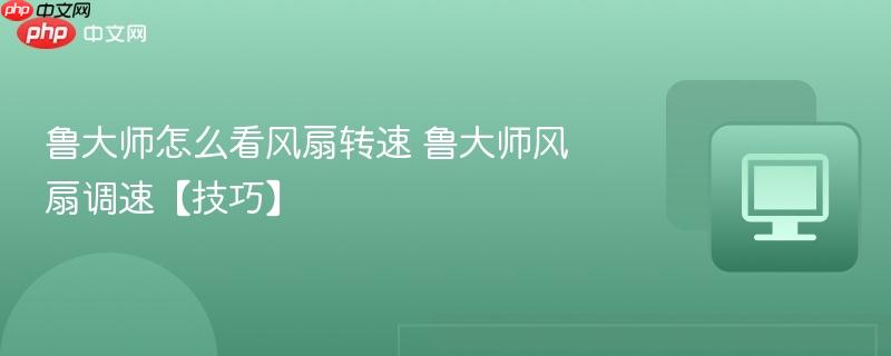 鲁大师怎么看风扇转速
