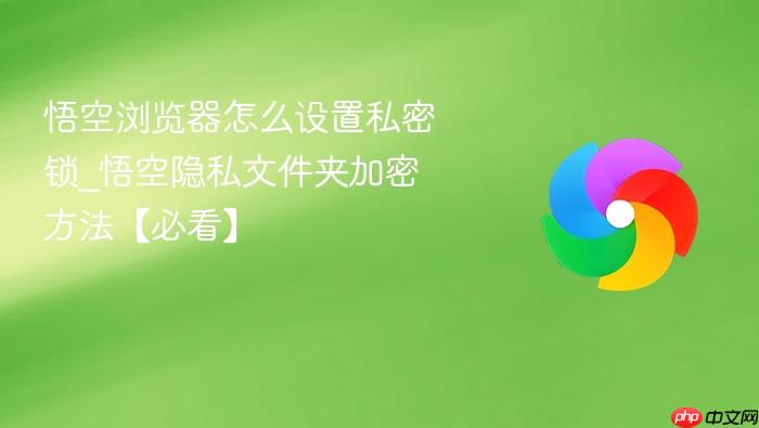 悟空浏览器怎么设置私密锁