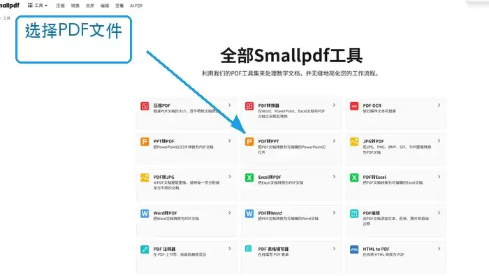 Smallpdf选择PDF