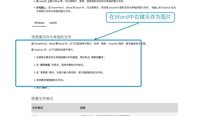 Microsoft Office另存为图片官方说明