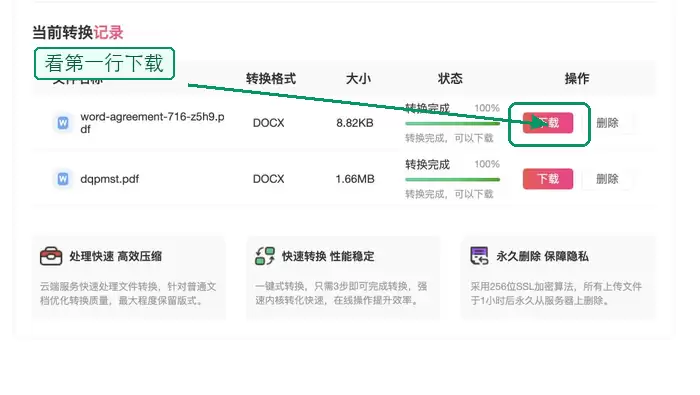 下载并检查PDF转Word结果