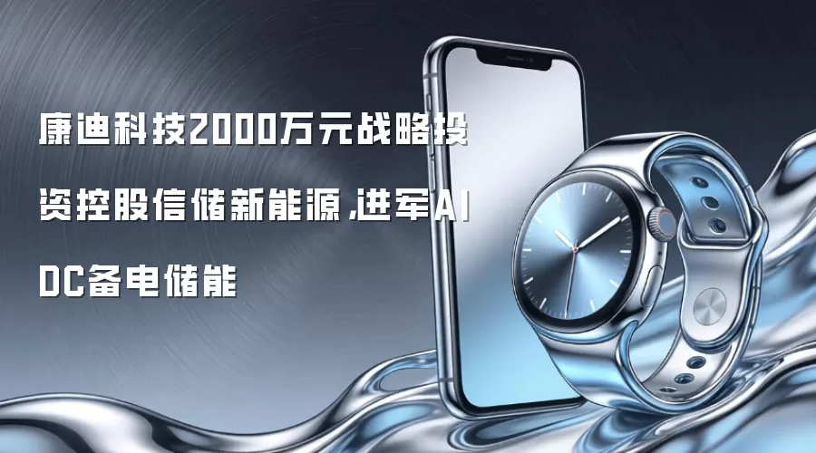 康迪科技2000万元战略投资控股信储新能源，进军AIDC备电储能