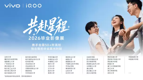 2026年毕业季vivo联动50多所高校举办影像展，专业影像赋能华科大毕业典礼直播