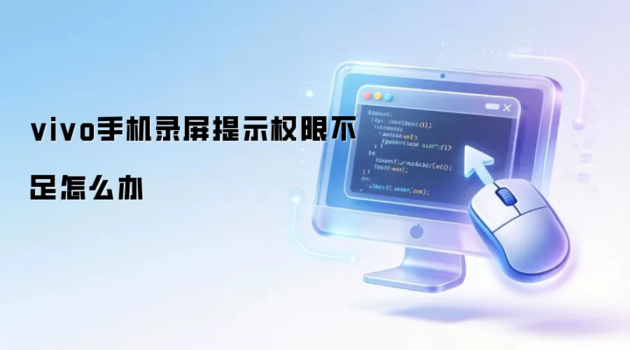 vivo手机录屏提示权限不足怎么办