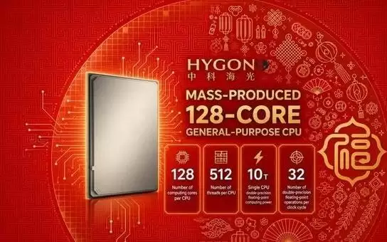中科海光C86-5G曝光：128核512线程瞄准至强 中国服务器芯片加速去依赖