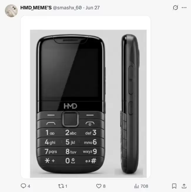 HMD神秘新机设计曝光外形似经典黑莓翻盖支持触控功能