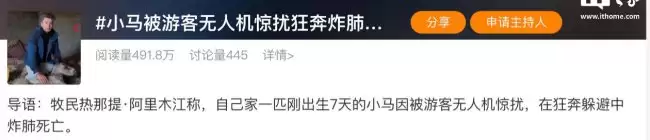 （X-J）牧民呼吁游客文明使用无人机小马因追赶惊吓致死