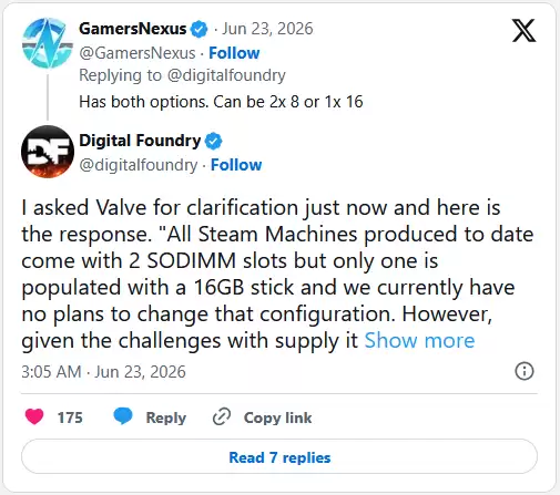 Steam Machine因DDR5供应波动，内存配置分