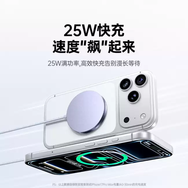 绿联 25W 磁吸无线充电器发售：适配苹果 iPhone 12-17 系列 139 元