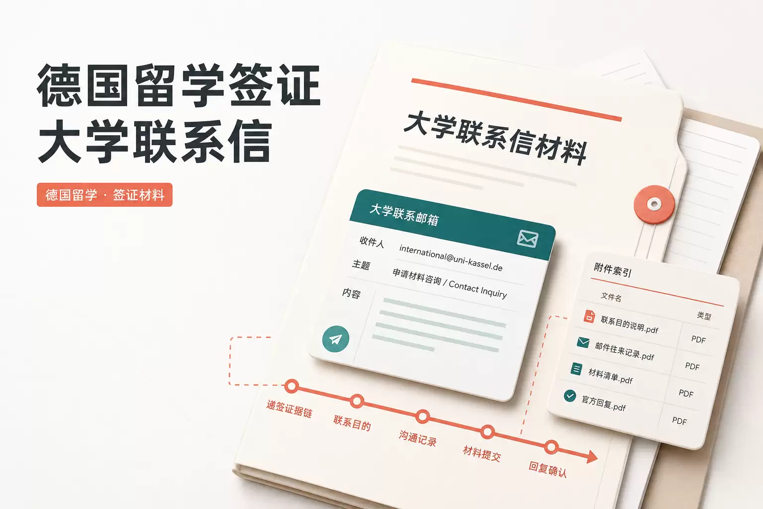 德国留学签证递签：语言班后衔接大学的联系信模板与材料清单